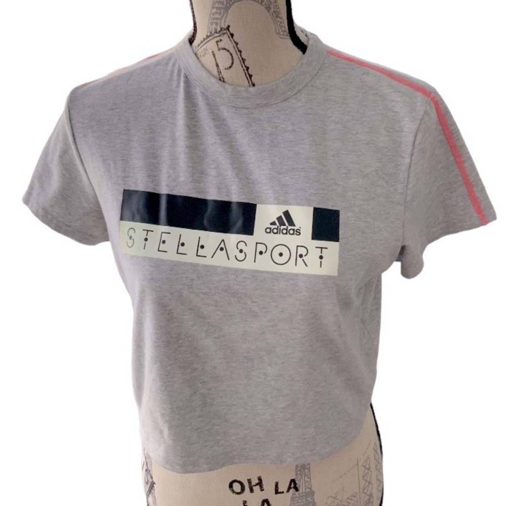 STELLA MCCARTNEY X ADIDAS Stella Sport Grey Cropped T-shirt Women’s Size Medium